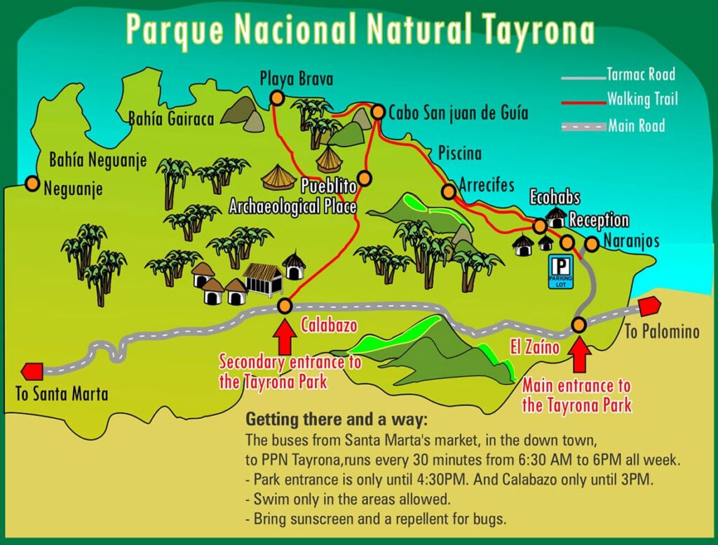 tayrona national park map